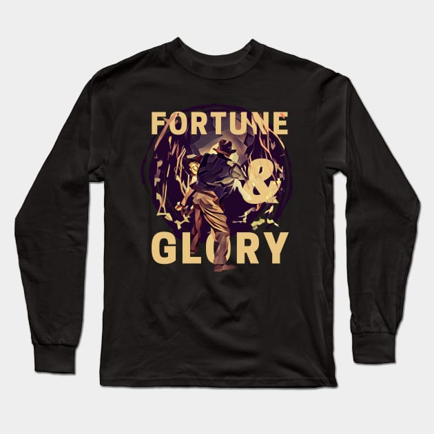 Fortune and Glory - Indy - Funny Long Sleeve T-Shirt by Fenay-Designs